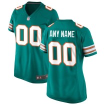 Women's Aqua Miami Dolphins Alternate Custom Game Jersey
