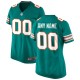 Women's Aqua Miami Dolphins Alternate Custom Game Jersey