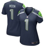 Women's Seattle Seahawks Warren Moon College Navy Game Retired Player Jersey