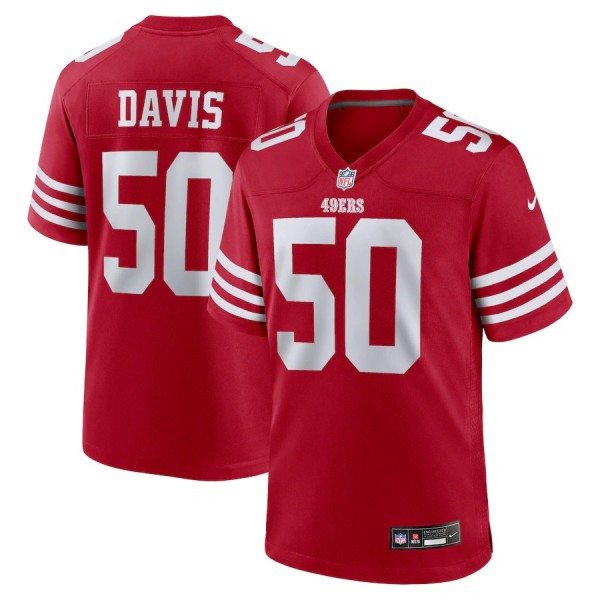 Men's San Francisco 49ers Khalil Davis Scarlet Team Game Jersey