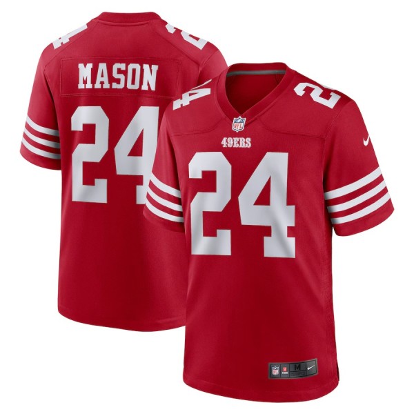 Men's San Francisco 49ers Jordan Mason Scarlet Game Player Jersey