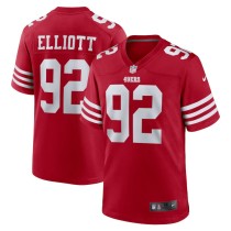 Men's San Francisco 49ers Jordan Elliott Scarlet Team Game Jersey