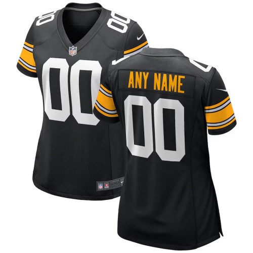 Women's Black Pittsburgh Steelers Alternate Custom Game Jersey