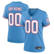 Women's Tennessee Titans Light Blue Oilers Throwback Custom Game Jersey