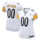 Women's White Pittsburgh Steelers Away Custom Game Jersey