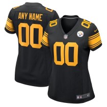 Women's Pittsburgh Steelers Black Alternate Custom Game Jersey