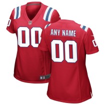 Women's New England Patriots Red Alternate Custom Jersey
