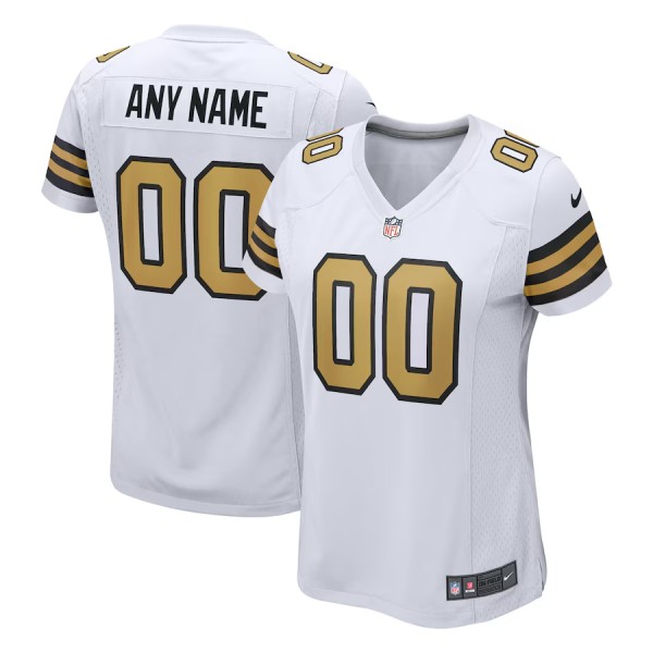 Women's White New Orleans Saints Alternate Custom Game Jersey