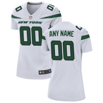 Women's White New York Jets Custom Game Jersey