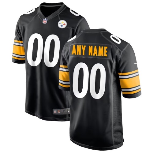 Men's Pittsburgh Steelers Black Custom Game Jersey