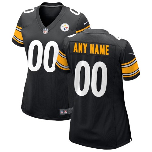 Women's Black Pittsburgh Steelers Custom Game Jersey