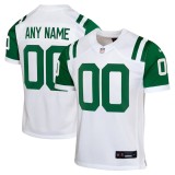 Youth New York Jets White Classic Alternate Custom Replica Jersey