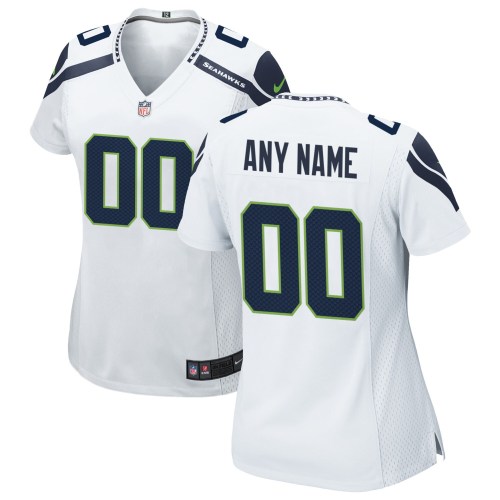 Women's White Seattle Seahawks Custom Game Jersey