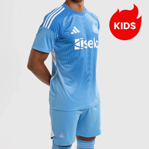 Kids Newcastle United 25/26 Home Goalkeeper Jersey and Short Kit