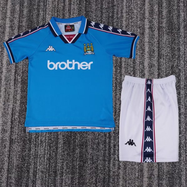 Kids Manchester City 1997/1999 Home Retro Kit
