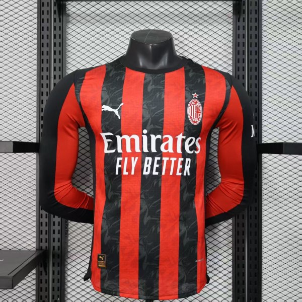 Player Version AC Milan 25/26 Home Long Sleeve Authentic Jersey