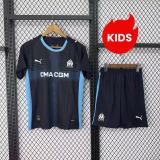 Kids Olympique Marseille 25/26 Away Jersey and Short Kit