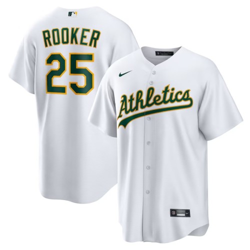 Men's Athletics Brent Rooker White Home Replica Jersey