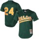 Men's Athletics Rickey Henderson Mitchell & Ness Green 1998 Cooperstown Mesh Batting Practice Jersey