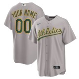 Men's Athletics Gray Road Custom Replica Jersey