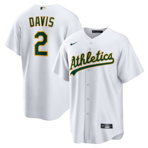 Men's Athletics Khris Davis White Home Replica Player Name Jersey