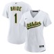 Women's Athletics White #1 Bride Home Replica Jersey