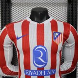 Player Version Atlético de Madrid 25/26 Home Long Sleeve Authentic Jersey