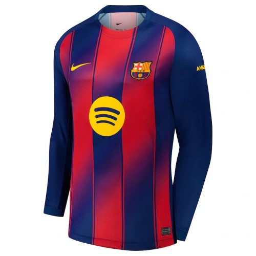 Thai Version Barcelona 25/26 Home Long Sleeve Jersey