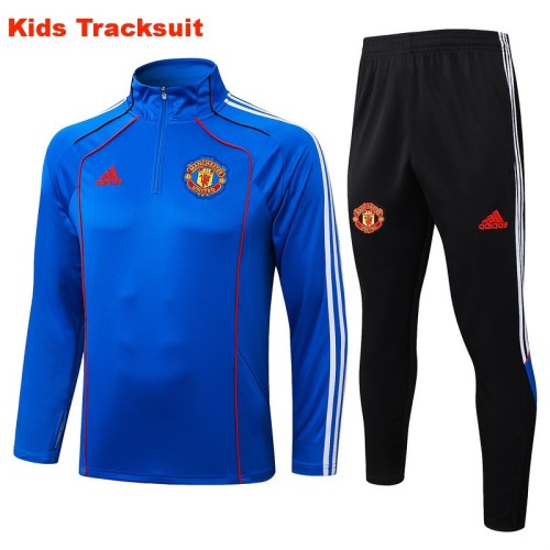 Kids MUFC 25/26 Retro Half-Zip Training Sweatshirt and Pants Set E25102
