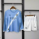 Manchester City 25/26 Home Long Sleeve Jersey and Short Kit
