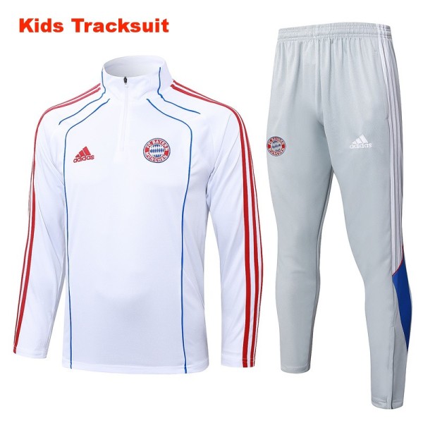 Kids Bayern Munich 25/26 Retro Half-Zip Training Sweatshirt and Pants Set E25109
