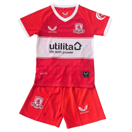 Kids Middlesbrough 25/26 Home Jersey and Short Kit