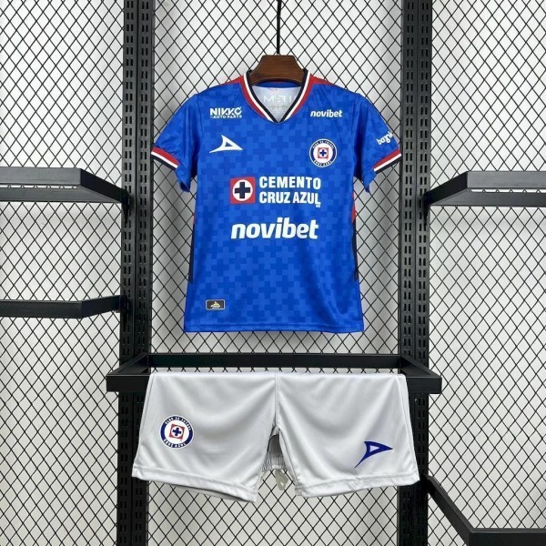 Kids Cruz Azul 25/26 Home Jersey and Short Kit