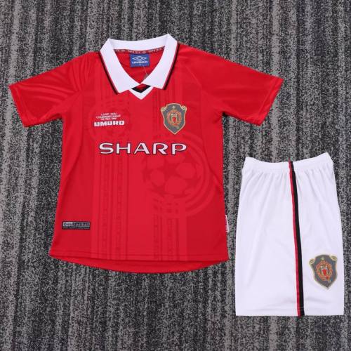 Kids MUFC 1999 UCL Final Home Retro Kit