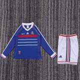 Kids France 1998 World Cup Home Long Sleeve Retro Kit