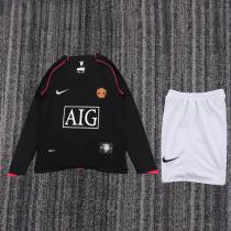 Kids MUFC 2007/2008 Away Long Sleeve Retro Kit