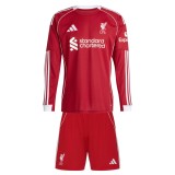 Kids Liverpool 25/26 Home Long Sleeve Kit