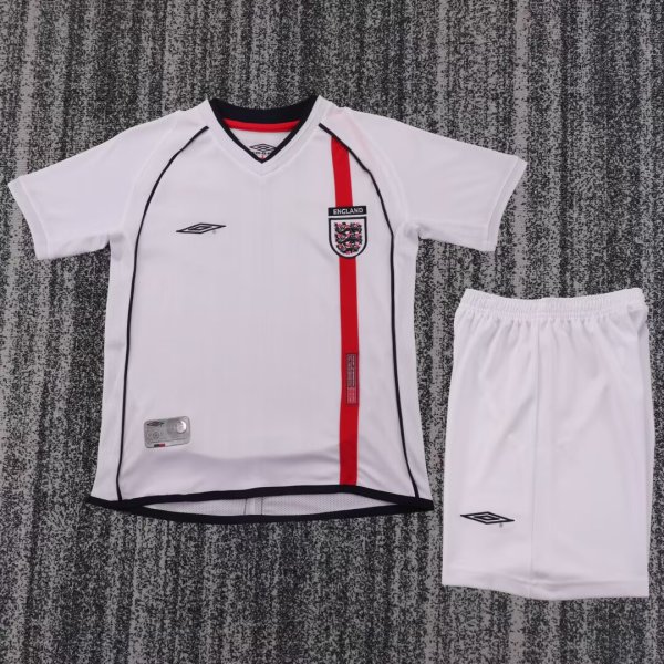 Kids England 2002 World Cup Home Retro Kit
