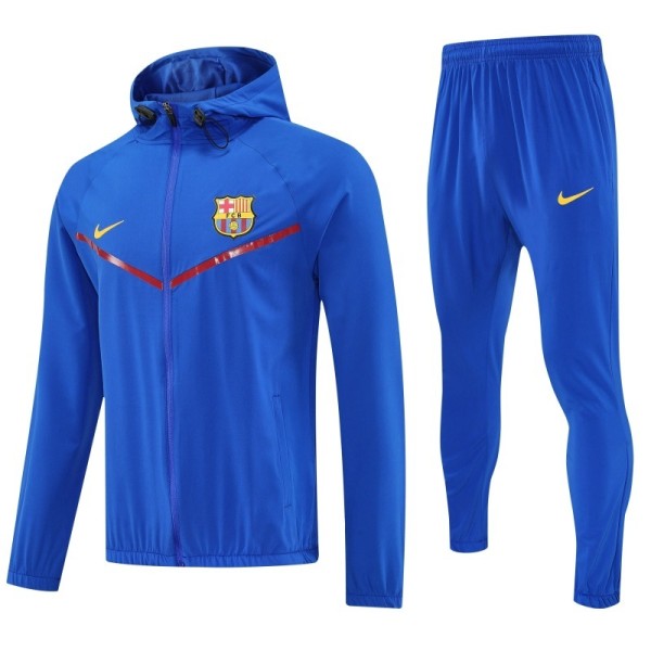 Barcelona 25/26 Team Windbreaker Jacket and Pants Set Blue - D15