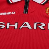 Kids MUFC 1998/1999 Home Long Sleeve Retro Kit