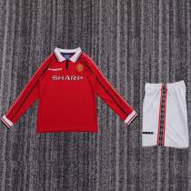 Kids MUFC 1998/1999 Home Long Sleeve Retro Kit