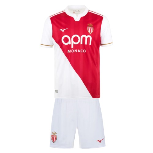 Kids AS Monaco 25/26 Home Jersey and Short Kit
