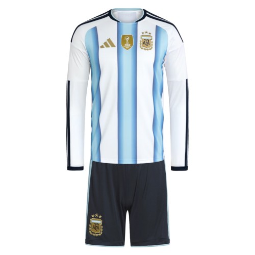 Kids Argentina 2026 Home Long Sleeve Jersey and Short Kit