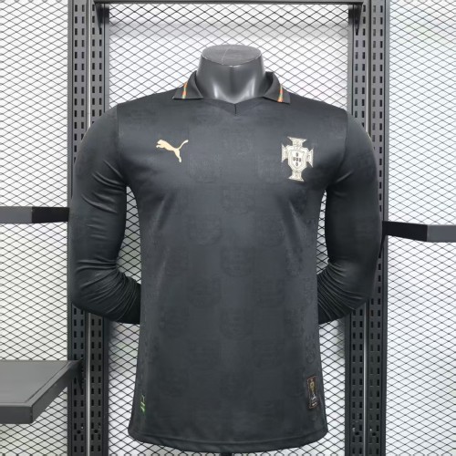 Player Version Portugal 2026 Black Panther Pro Long Sleeve Jersey