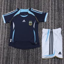 Kids Argentina 2006 World Cup Away Retro Kit