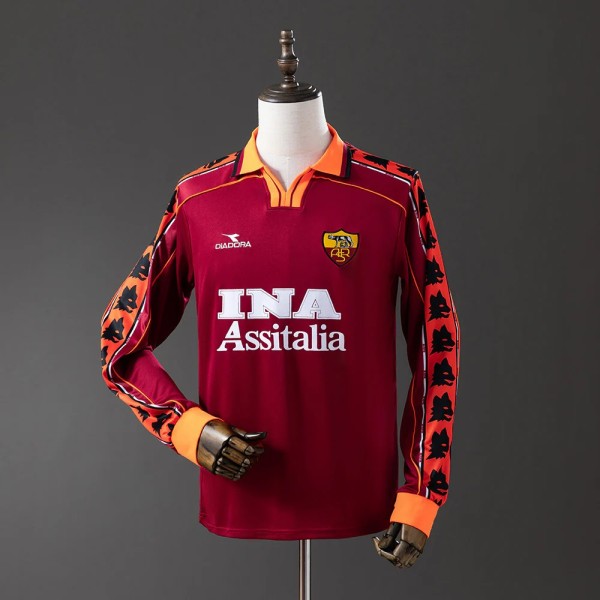AS Roma 1998/1999 Home Long Sleeve Retro Jersey