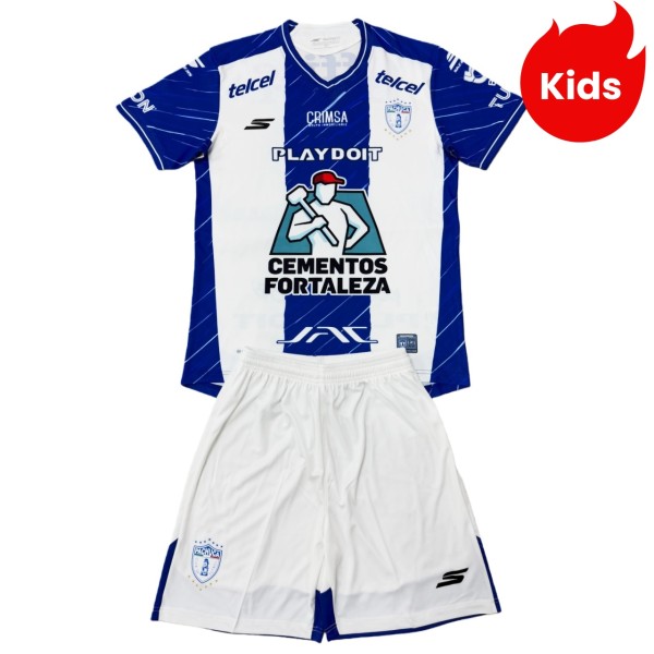 Kids CF Pachuca 25/26 Home Jersey and Short Kit