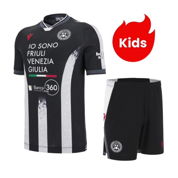 Kids Udinese Calcio 25/26 Home Jersey and Short Kit