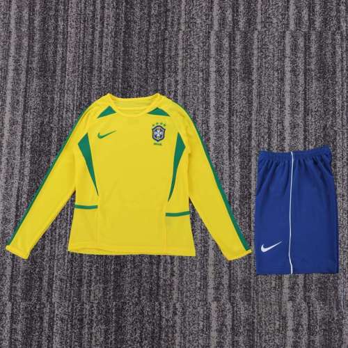 Kids Brazil 2002/2004 Home Long Sleeve Retro Kit