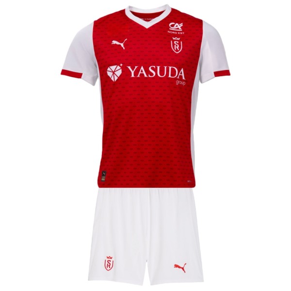 Kids Stade de Reims 25/26 Home Jersey and Short Kit